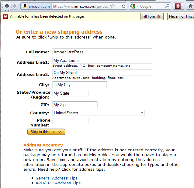 how to write billings address in canada