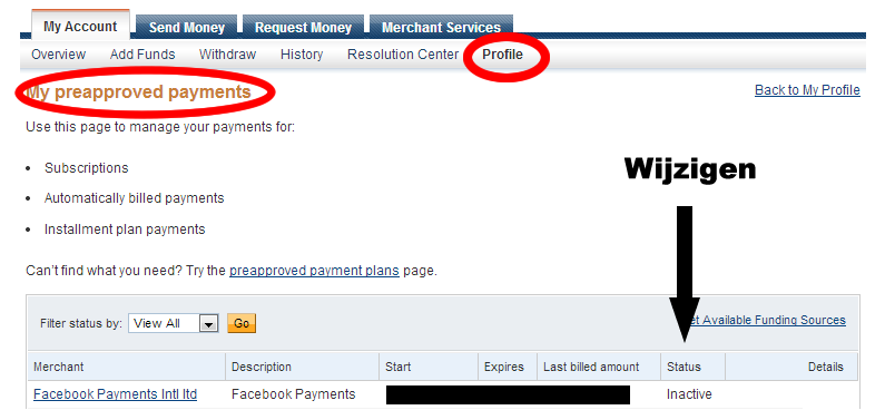 how to stop pre approved payments on paypal