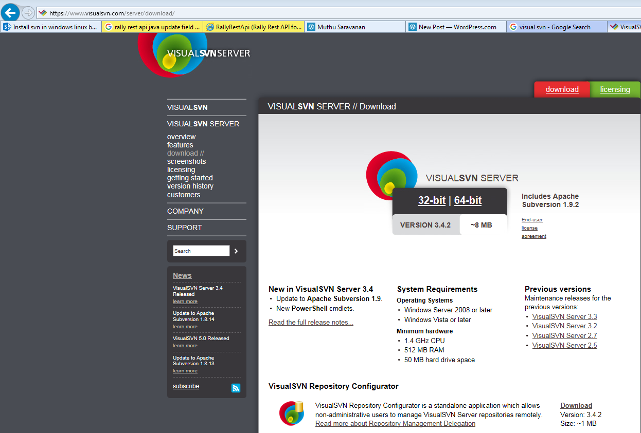 how to start svn server