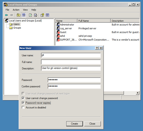 how to start git serer