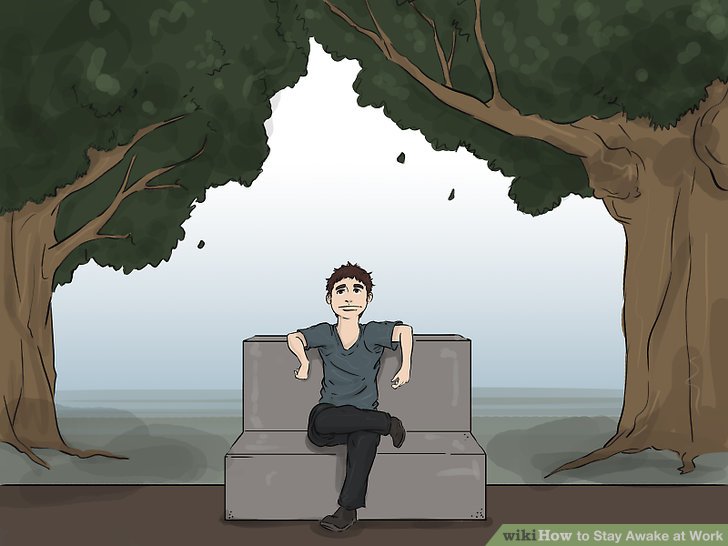 how to stay awake when tired at work