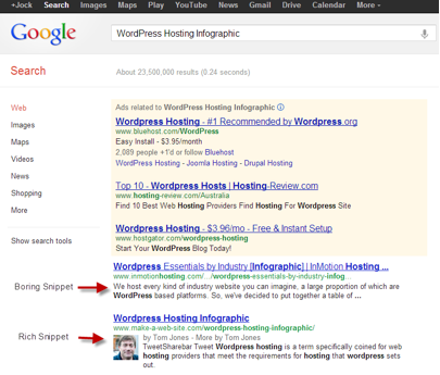 how to create author google search results