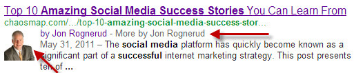 how to create author google search results