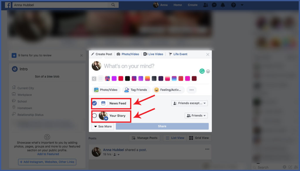 how to show the hide post in facebook